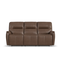 Flexsteel Wilson Power Reclining Leather Sofa or Set With Power Tilt Headrest