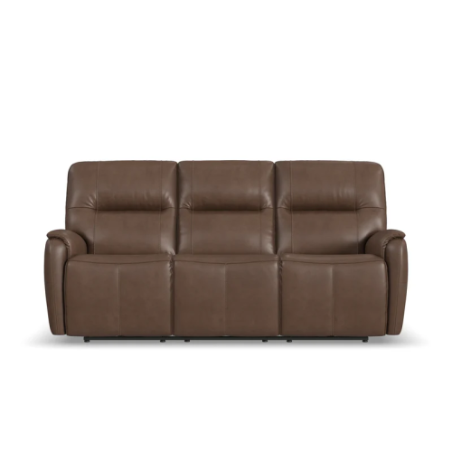 Flexsteel Wilson Power Reclining Leather Sofa or Set With Power Tilt Headrest