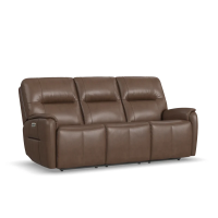 Flexsteel Wilson Power Reclining Leather Sofa or Set With Power Tilt Headrest
