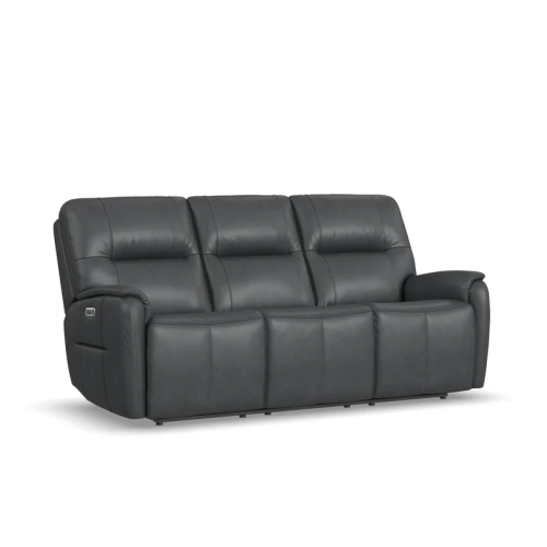 Flexsteel Wilson Power Reclining Leather Sofa or Set With Power Tilt Headrest