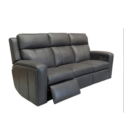 Flexsteel Wyatt Power Reclining Leather Sofa or Set - With Power Tilt Headrest | Power Lumbar