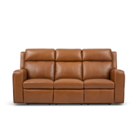 Flexsteel Wyatt Power Reclining Leather Sofa or Set - With Power Tilt Headrest | Power Lumbar
