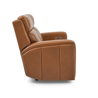 Flexsteel Wyatt Power Reclining Leather Sofa or Set - With Power Tilt Headrest | Power Lumbar