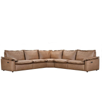 Clova Power Reclining Leather Sectional With Power Headrests Wallhugger