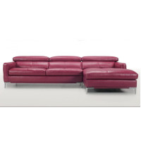 Toria Leather Sectional with Adjustable Headrest