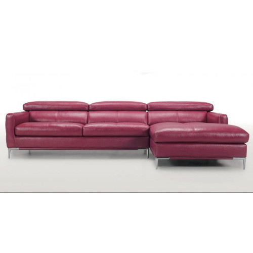 Toria Leather Sectional with Adjustable Headrest