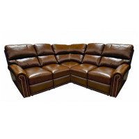 Newlyn Reclining Leather Sectional - Available with Power Recline | Power Lumbar