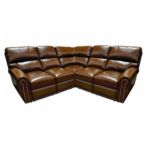Newlyn Reclining Leather Sectional - Available with Power Recline | Power Lumbar