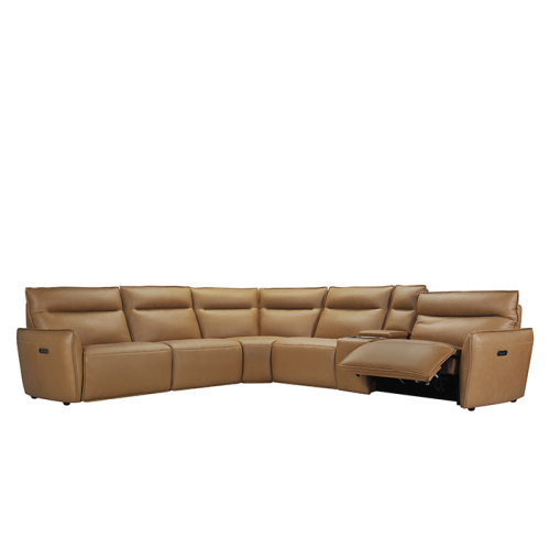 Marla Power Reclining Leather Sectional With Power Headrest
