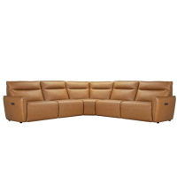 Marla Power Reclining Leather Sectional With Power Headrest