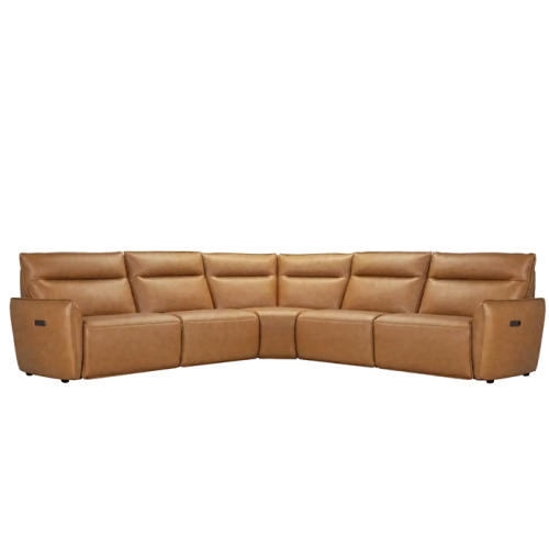 Marla Power Reclining Leather Sectional With Power Headrest