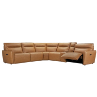 Marla Power Reclining Leather Sectional With Power Headrest