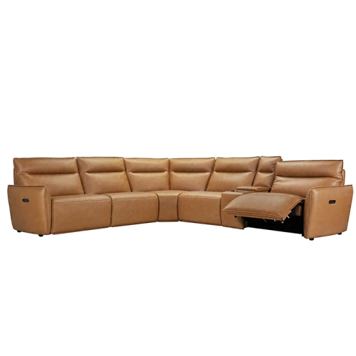 Marla Power Reclining Leather Sectional With Power Headrest Get FREE Leather Samples