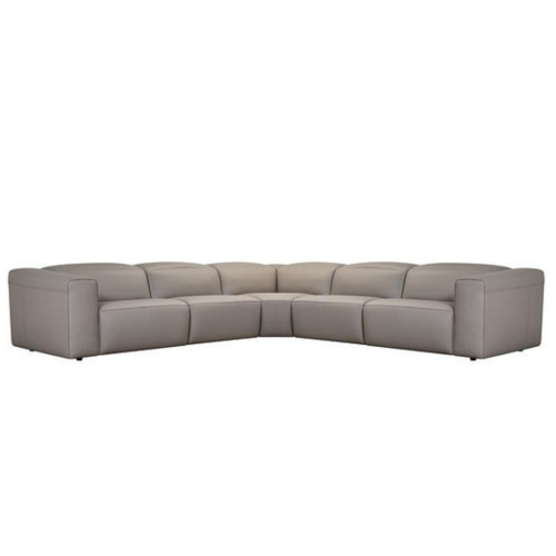 Axra Power Reclining Leather Sectional With Power Headrest