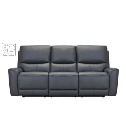 Swana Power Reclining Leather Sofa With Power Headrests