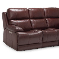 Kenna Power Reclining Leather Sectional - Available With Power Tilt Headrest | Power Lumbar