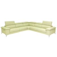 Miraso Power Reclining Leather Sectional with Manual Adjustable Headrest