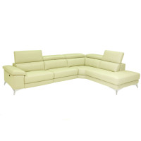 Miraso Power Reclining Leather Sectional with Manual Adjustable Headrest