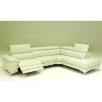 Miraso Power Reclining Leather Sectional with Manual Adjustable Headrest