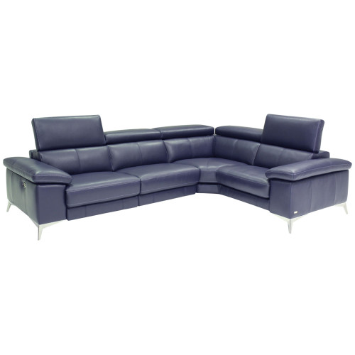 Miraso Power Reclining Leather Sectional with Manual Adjustable Headrest