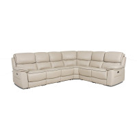 Cori Power Reclining Leather Sectional With Power Tilt Headrest