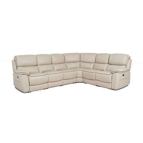 Cori Power Reclining Leather Sectional With Power Tilt Headrest
