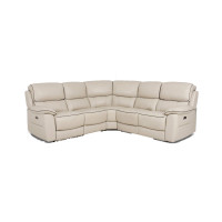Cori Power Reclining Leather Sectional With Power Tilt Headrest