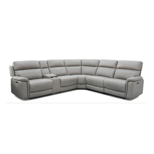 Cressa Power Reclining Leather Sectional With Power Tilt Headrest