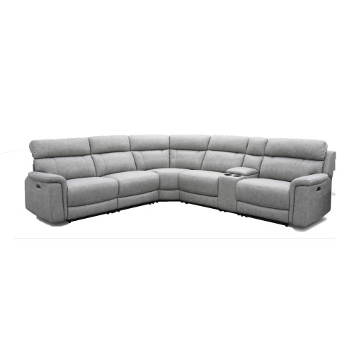 Cressa Power Reclining Leather Sectional With Power Tilt Headrest