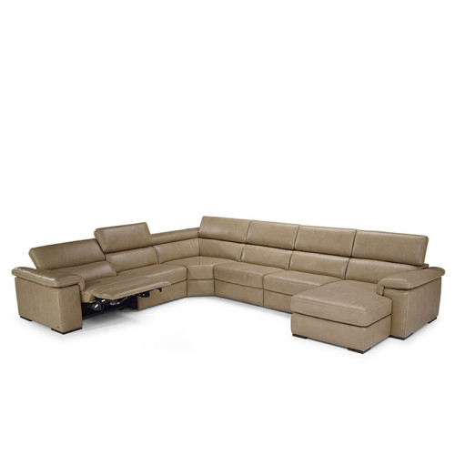 Natuzzi Editions B817 Solare Power Reclining Leather Sectional | Adjustable Headrest