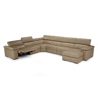 Natuzzi Editions B817 Solare Power Reclining Leather Sectional | Adjustable Headrest