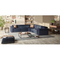 Natuzzi Editions B817 Solare Power Reclining Leather Sectional | Adjustable Headrest