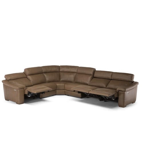 Natuzzi Editions C115 Giulivo Power Reclining Leather Sectional | Adjustable Headrest