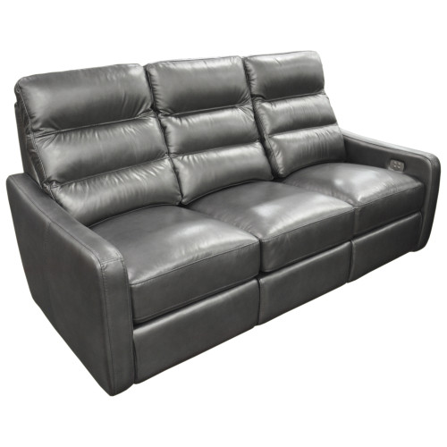 Margate Power Reclining Leather Sofa or Set with Power Tilt Headrest - Available With Power Lumbar