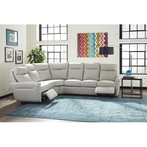 Williston Power Reclining Leather Sofa or Set with Power Tilt Headrest - Available With Power Lumbar