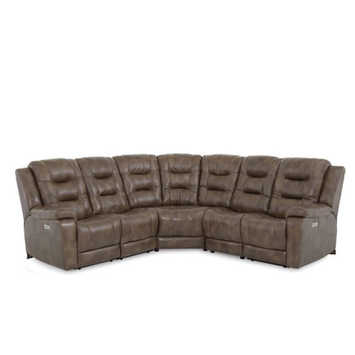 Lenna Power Reclining Leather Sectional - Available With Power Tilt Headrest | Power Lumbar