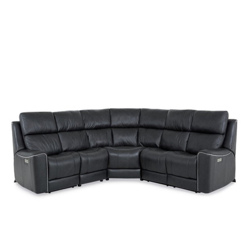 Tessa Bay Power Reclining Leather Sectional - Available With Power Tilt Headrest | Power Lumbar