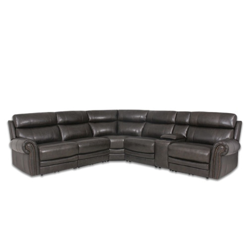 Renna Reclining Leather Sectional With Power Headrests