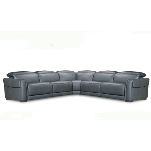 Inna Power Reclining Leather Sectional With Power Headrest