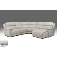 Frana Power Reclining Leather Sectional With Power Tilt Headrest
