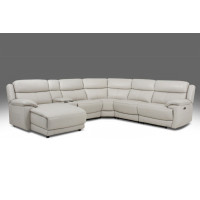 Frana Power Reclining Leather Sectional With Power Tilt Headrest