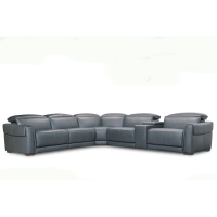 Inna Power Reclining Leather Sectional With Power Headrest