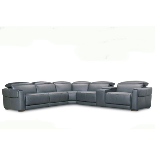 Inna Power Reclining Leather Sectional With Power Headrest
