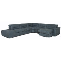 Kerren Power Reclining Leather Sectional with Power Adjustable Headrest