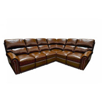 Newlyn Reclining Leather Sectional - Available with Power Recline | Power Lumbar