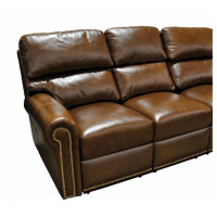 Newlyn Reclining Leather Sectional - Available with Power Recline | Power Lumbar
