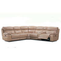 Pelia Power Reclining Leather Sectional With Power Headrest