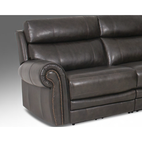 Renna Reclining Leather Sectional With Power Headrests