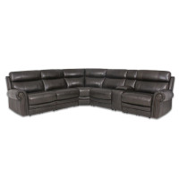 Renna Reclining Leather Sectional With Power Headrests