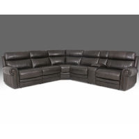 Renna Reclining Leather Sectional With Power Headrests